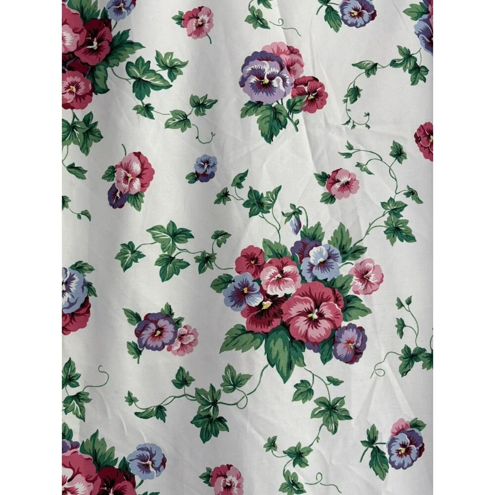 Vintage Waverly Pretty Pansy Pansies Floral Fabric Remnant For Sewing Textile